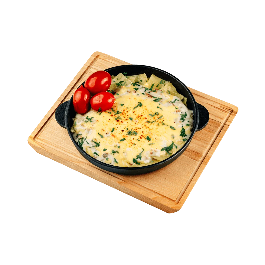 Лазанки с курицей и грибами